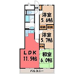 ケルムスコットコート 3LDKの間取図画像