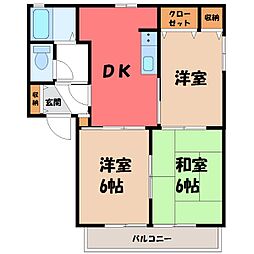 シャーメゾン鶴田C 3DKの間取図画像