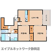 静岡県静岡市葵区竜南1丁目（賃貸マンション2LDK・3階・63.49㎡） その2