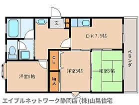 静岡県静岡市駿河区東新田2丁目（賃貸マンション2LDK・3階・55.00㎡） その2