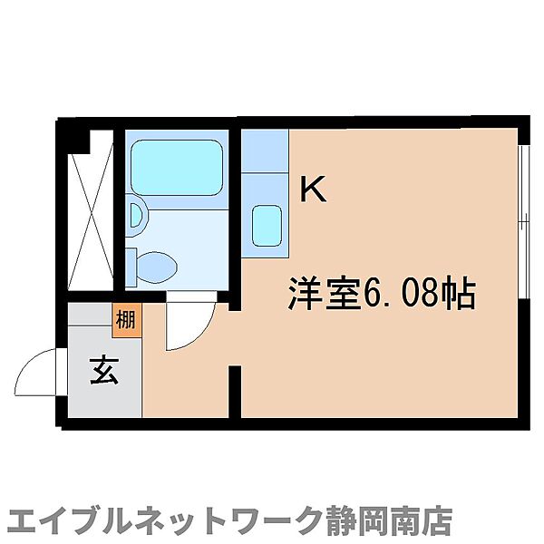 静岡県静岡市駿河区大谷(賃貸マンション1R・1階・16.32㎡)の写真 その2