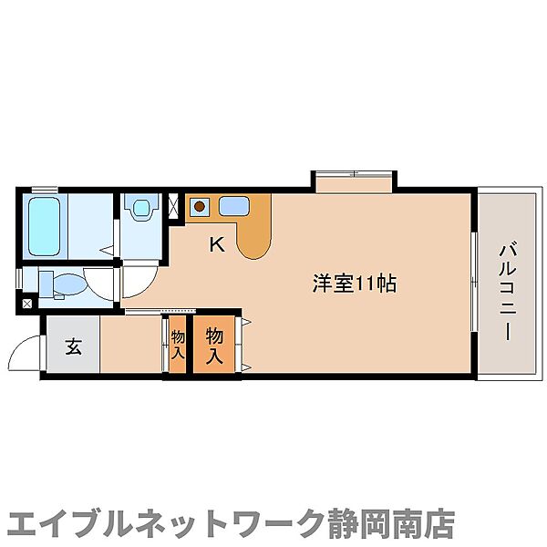 静岡県静岡市駿河区馬渕2丁目(賃貸マンション1R・4階・29.16㎡)の写真 その2