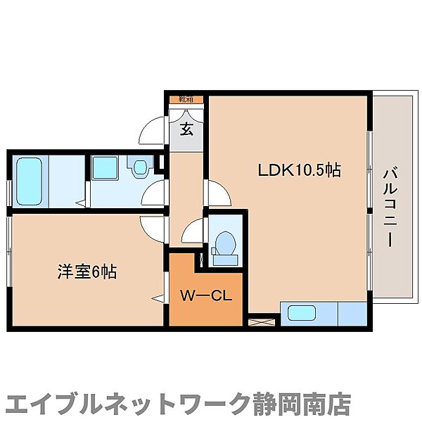 静岡県静岡市駿河区西脇(賃貸アパート1LDK・1階・40.43㎡)の写真 その2