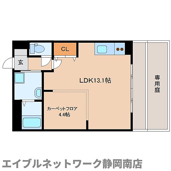 静岡県静岡市駿河区西島(賃貸マンション1LDK・1階・41.04㎡)の写真 その2