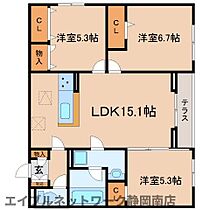 静岡県静岡市駿河区中田本町（賃貸アパート3LDK・1階・71.48㎡） その2