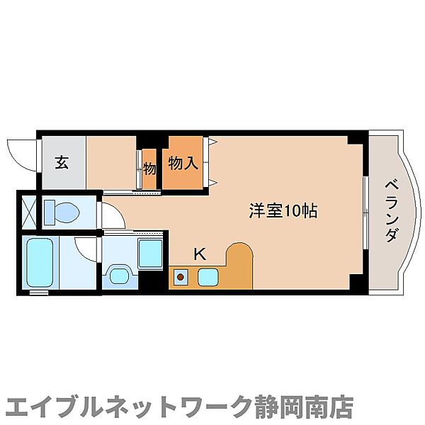 静岡県静岡市駿河区馬渕2丁目(賃貸マンション1R・1階・27.46㎡)の写真 その2