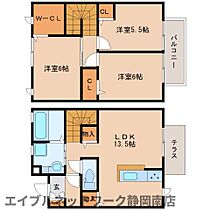 静岡県藤枝市高岡3丁目（賃貸タウンハウス3LDK・1階・78.52㎡） その2