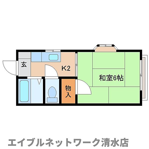 静岡県静岡市清水区西高町(賃貸アパート1K・2階・19.00㎡)の写真 その2