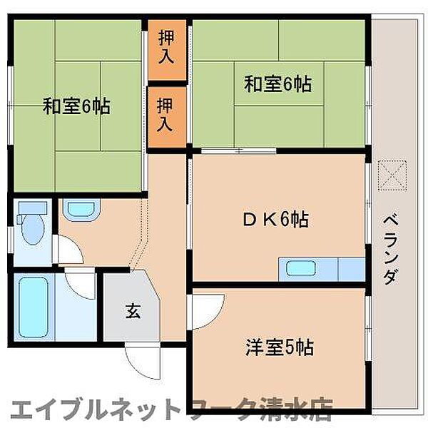 静岡県静岡市清水区天王東(賃貸マンション3DK・2階・47.50㎡)の写真 その2