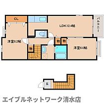 静岡県静岡市清水区松井町（賃貸アパート2LDK・2階・64.47㎡） その2