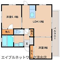 静岡県静岡市清水区大内新田（賃貸アパート2LDK・2階・54.07㎡） その2