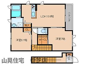 奈良県香芝市穴虫（賃貸アパート2LDK・2階・65.91㎡） その2