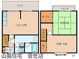 奈良県香芝市五位堂2丁目（賃貸テラスハウス2LDK・1階・66.24㎡） その2