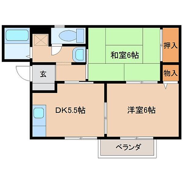 サンドミール 105｜奈良県大和高田市旭北町(賃貸アパート2DK・1階・43.00㎡)の写真 その2