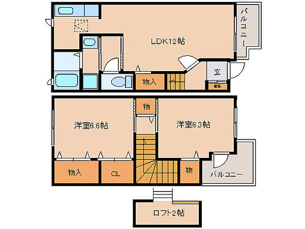 奈良県天理市別所町(賃貸テラスハウス2LDK・1階・63.55㎡)の写真 その2