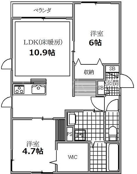 Maison d‘Or顕 301｜東京都八王子市本町(賃貸マンション2LDK・3階・48.46㎡)の写真 その2