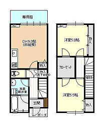 ファイン西荒屋 1階2DKの間取り