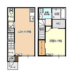 ビオラ泉町B棟 1LDKの間取図画像