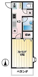桐祥 1Kの間取図画像