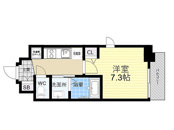 TLRレジデンス本町WEST 1308｜大阪府大阪市西区立売堀４丁目(賃貸マンション1K・13階・25.20㎡)の写真 その2