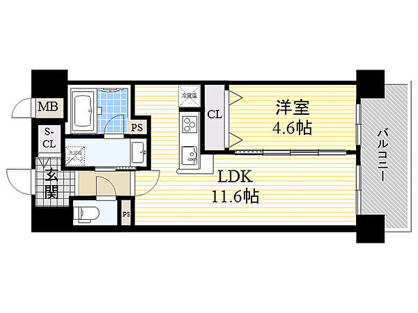 Blu Fortuna扇町 ｜大阪府大阪市北区末広町(賃貸マンション1R・1階・40.76㎡)の写真 その2