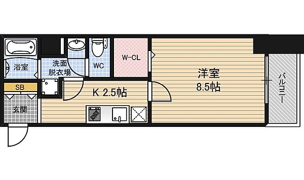 大阪府大阪市福島区吉野４丁目(賃貸マンション1K・5階・33.47㎡)の写真 その2