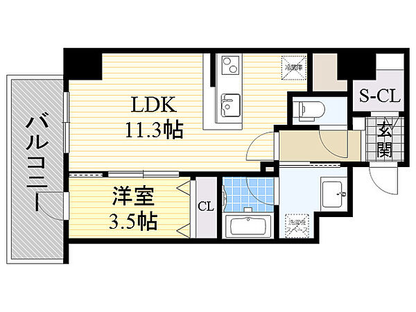 パンセ新町 ｜大阪府大阪市西区新町３丁目(賃貸マンション1LDK・5階・41.20㎡)の写真 その2