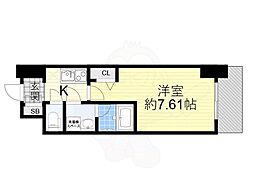 ブランシエスタ天満 8階1Kの間取り