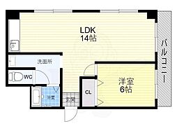 山田ビル 1LDKの間取図画像