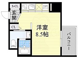 イノセント堂山 ワンルームの間取図画像