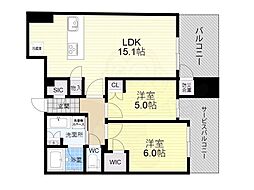 シエリアタワー中之島 2LDKの間取図画像