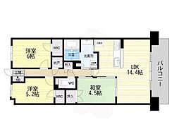 リバーガーデン福島木漏れ日の丘A棟 3LDKの間取図画像