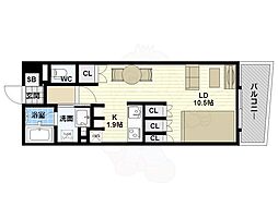 パークアクシス梅田 ワンルームの間取図画像