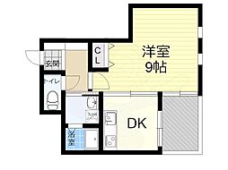 プレステージ靭公園 1Kの間取図画像