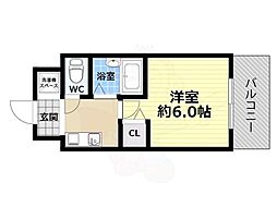 レジェンシー 1Kの間取図画像