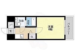 内外うつぼビル 1Kの間取図画像