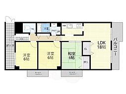 ライフステージ福島 3LDKの間取図画像