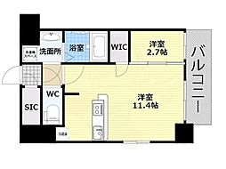 アプリーレ中之島 1LDKの間取図画像