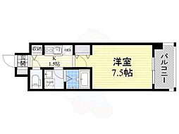 RESIDIA靱公園 ワンルームの間取図画像