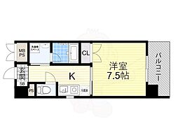 ロイヤルグレース ワンルームの間取図画像