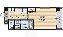 メゾン西梅田 1Kの間取図画像