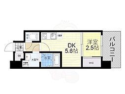 セレニテ福島プリエ 1DKの間取図画像