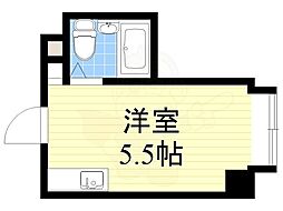ジオナ本田 ワンルームの間取図画像