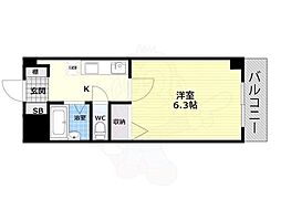おおきに北梅田サニーアパートメント 1Kの間取図画像
