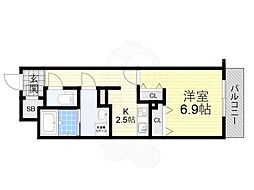 メゾン田中-野田 1Kの間取図画像