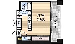レジュールアッシュ梅田WEST 1Kの間取図画像