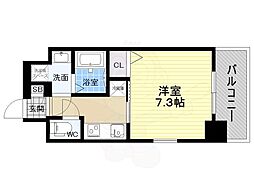 ワールドアイ大阪ドームシティ 1Kの間取図画像