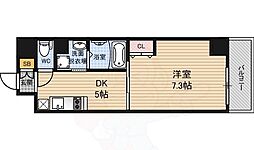 ボヌール梅田 1DKの間取図画像