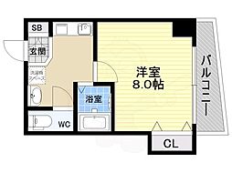 ヴィクトワール福島 1Kの間取図画像