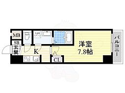アーデンタワー西本町 1Kの間取図画像